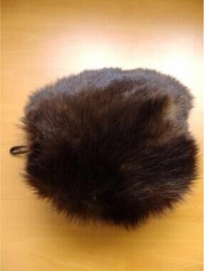 MINT BROWN LAMB SHEEP FUR HANDBAG HAND MUFF PURSE WOMEN WOMAN SIZE 10" X 10"